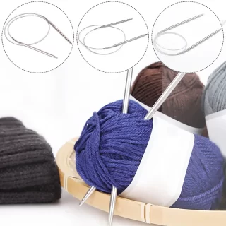 1PC Circular Knitting Needle Stainless Steel Needlework Crochet Hook For Sweater Gloves Scarf DIY Craft
